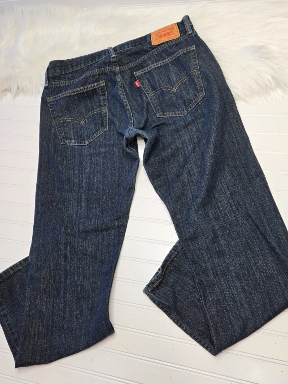 Levi's 514 Jeans Slim Straight Leg Zip Fly Dark Wash 100% Cotton Men's Sz 36X34 - Picture 2 of 13